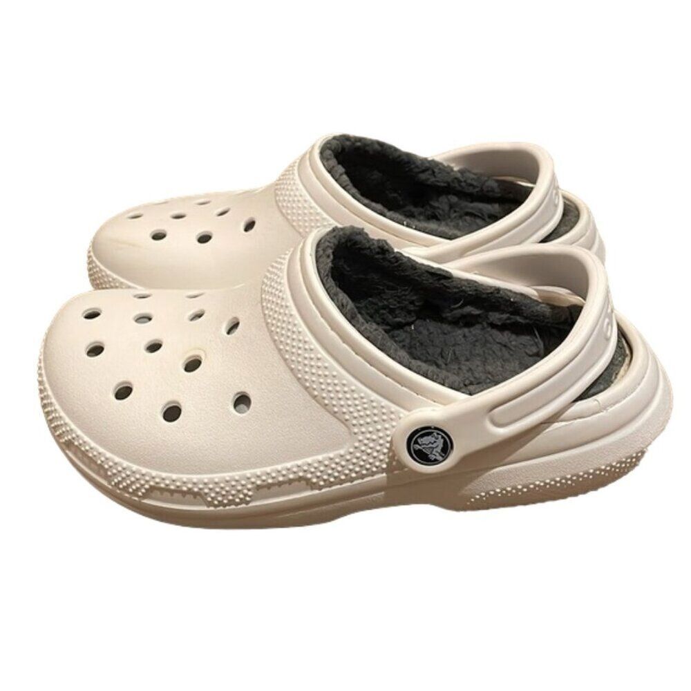 CROCS White Classic Lined Clog Shoes Unisex Size M4 W6 203591
